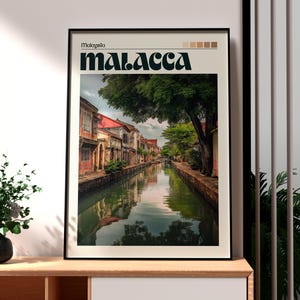 Impression de Malacca - art mural Malaisie - affiche de la ville de Malacca - Jonker Street Art - art de voyage en Malaisie - affiche de randonnée - Melaka, Malaisie