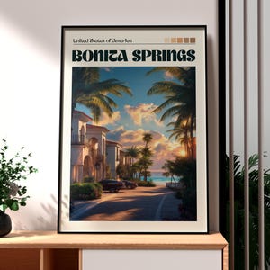 Impresión de Bonita Springs - Arte mural de Florida - Póster de Bonita Beach Park - Arte mural de EE. UU. - Póster de un estado de EE. UU. - Impresión de viaje a Florida - Póster de Florida