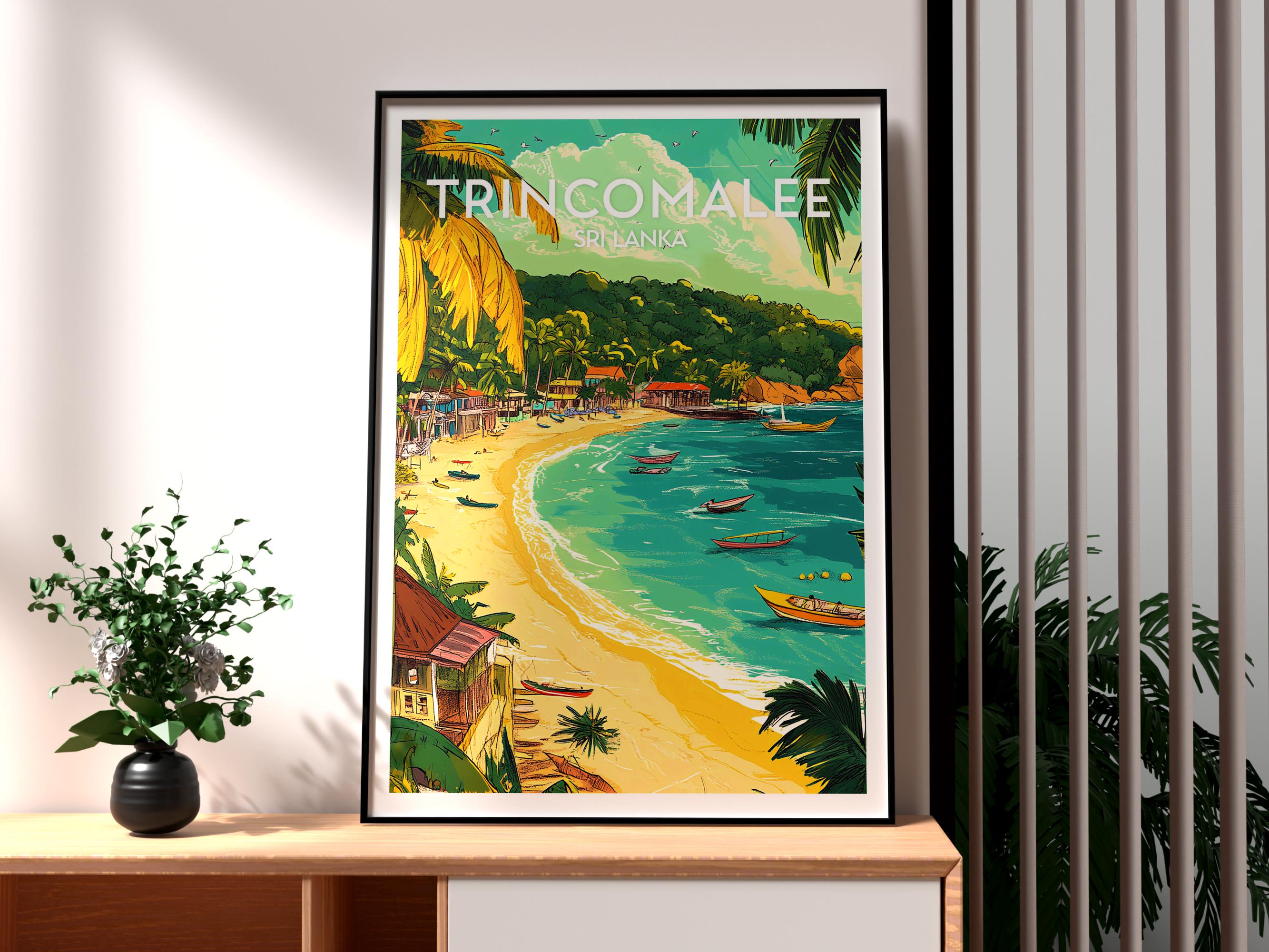 トリンコマリー スリランカ 旅行ポスター：ビーチアートプリント