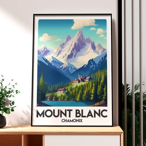 Chamonix Print - Mount Blanc Wall Art - The Alpes Travel - Travel Wall Art - France Skiing Poster - Skiing Art - French Alps - Chamonix Art