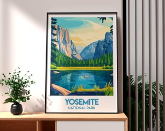 Yosemite National Park Poster: El Capitan Travel Wall Art