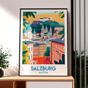 Salzburg Print - Austria Wall Art -  Salzburg Poster - Mozart Wall Art - Austria Travel Print - Salzburg Wall Art - Salzburg Art Poster