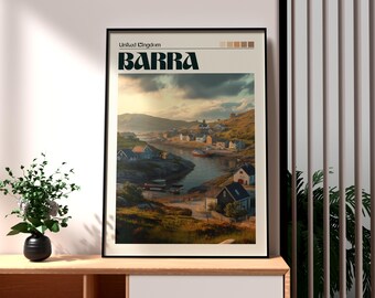 Reisposter Barra, Schotland: muurkunst buiten-Hebriden