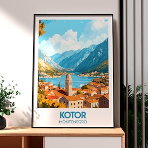 Kotor Print - Montenegro Wall Art - Kotor Poster - Kotor Montenegro Wall Art - Europe Travel Poster - Montenegro Travel Print - Kotor Lake