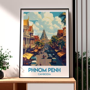 Phnom Penh Print - Kambodscha Wandkunst - Kambodscha Poster - Phnom Penh Wandkunst - SE Asia Travel Poster - Phnom Penh Print - Kambodscha Wandkunst