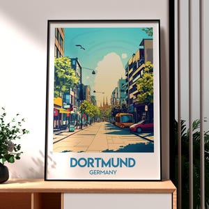 Dortmund Germany Travel Poster: Modern City Wall Art