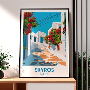 Skyros Print - Greece Wall Art - Skyros Island Poster - Travel Wall Art - Greek Art - Skyros Greece Poster - Skyros Coastal Art - Greek