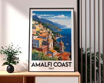 Amalfi Coast Poster: Positano Italy Travel Print