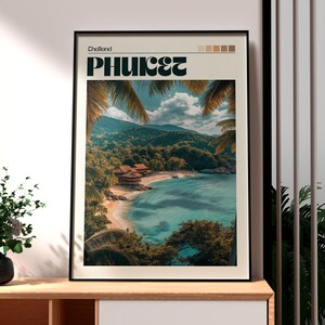 Phuket Print - Thailand Wall Art - Thailand Poster - Phuket Wall Art - Thailand Phuket Poster - Patong Phuket City Karon Chalong - Thai Art