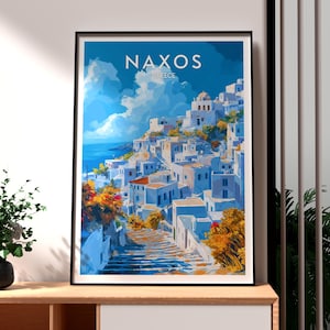 Naxos Print - Greece Wall Art - Naxos Island Poster - Travel Wall Art - Greek Art - Naxos Greece Poster - Naxos Coastal Art - Greek Art