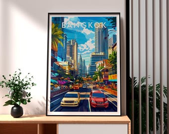 Bangkok Travel Poster: Thailand Street Art Print