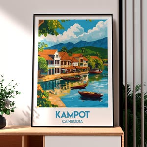 Kampot Print - Cambodia Wall Art - Cambodia Poster - Kampot Wall Art - Asia Travel Poster - Kampot Art Print - Cambodia Art - Krong Kampot