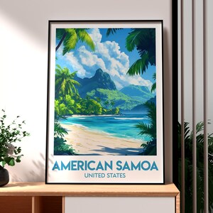 Arte mural de Samoa Americana - Impresión de Samoa Americana - Póster del Parque Nacional de Samoa Americana - Arte mural de EE. UU. - Regalo para viajeros - Arte mural de Samoa