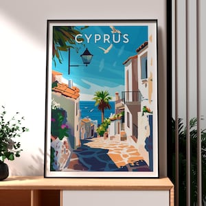 Cyprus Print - Cyprus Wall Art -  Kato Paphos Poster - Travel Wall Art - Cyprus Travel Poster - Cyprus Art - Ancient Kourion Cyrpus Wall Art