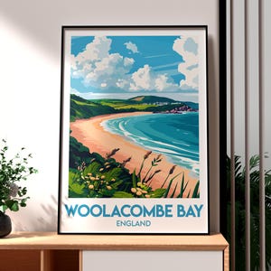 Woolacombe Bay Print - Devon Wall Art -  Woolacombe Poster - UK Coast Wall Art - UK AONB Poster - Woolacombe Wall Art - Devon Poster