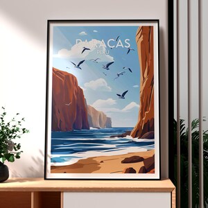 Paracas Poster - Paracas Art - Peru Travel Print - Peru Wall Art - Paracas Travel Print - Peru Backpacking Poster - South America - Peru Art