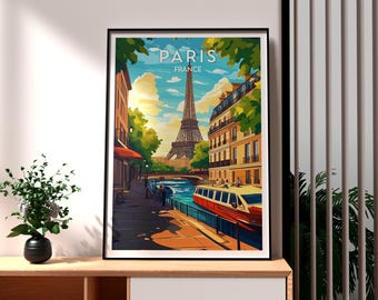 Eiffel Tower Paris Print: France Travel Poster