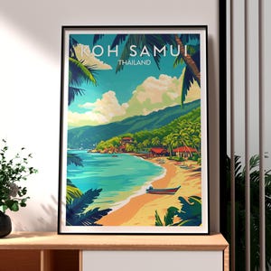 Koh Samui Print - Thailand Wall Art - Thailand Poster - Koh Samui Wall Art - Thailand Island Poster - Chaweng Poster - Thai Art - Lamai Art