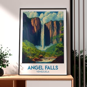 Angel Falls Travel Print - Venezuela Wall Art - South America Travel - Travel Wall Art - Angel Falls Poster - Angel Falls Wall Art Venezuela