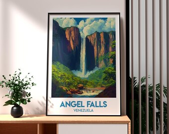 Angel Falls Venezuela Print: South America Travel Poster