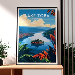 Lake Toba Travel Print - Sumatra Wall Art - Indonesia Travel - Travel Wall Art - Lake Toba Poster - Gift for Traveller - Indonesia Wall Art