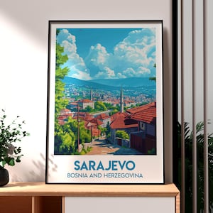 Impressão de Sarajevo - Arte de parede da Bósnia e Herzegovina - Pôster de Sarajevo - Rio Milijacka - Arte de Sarajevo - Pôster da Bósnia - Arte de parede de Mostar Europa