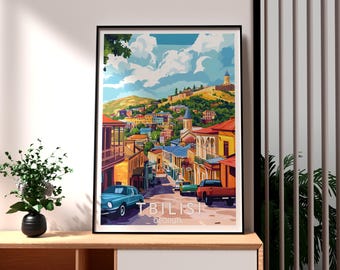 Tbilisi Travel Poster: Europe Wall Art, Georgia City Print