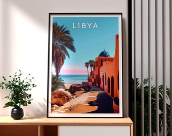 Libya Travel Print - Africa, Libya Poster, Africa Poster, Travel Wall ...