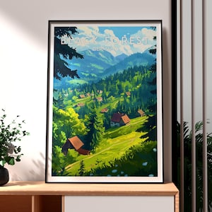 Schwarzwald Druck - Deutschland Wandkunst - Deutschland Poster - Reise Wandkunst - Geschenk für Reisende - Die Schwarzwald Kunst - Brüder Grimm