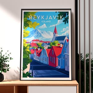 Reykjavik Print - Iceland Wall Art - Reykjavik Poster - Iceland Travel Art - Gift for Traveller - Iceland Travel Art - Reykjavik Cathedral