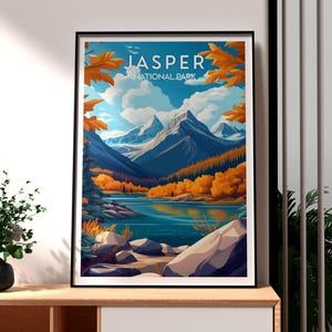 Jasper National Park Poster - Canada Wall Art - The Rocky Mountains Poster - The Rockies Print - Canada National Park Art - Jasper Canada