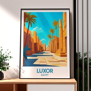 Luxor Poster - Egypt Travel Poster - The Pyramids Art - Egypt Print - Luxor City Print - Egypt Wall Art - Egypt Poster - The River Nile Art