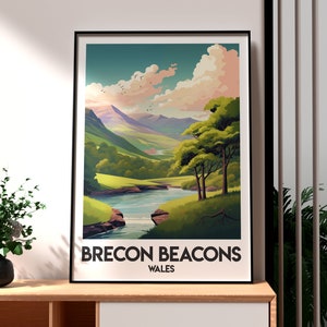 Brecon Beacons Print - Wales Wall Art - Brecon Beacons - Pen y Fan Poster - UK Countryside Art - Gift for Traveller - Wales Nature Poster