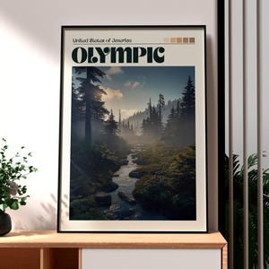 Impresión del Parque Nacional Olímpico - Arte mural del Parque Nacional de EE. UU. - Póster del Parque Nacional Olímpico - Arte mural del Parque Nacional de EE. UU. - Estado de Washington