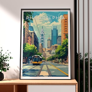 Impresión de Filadelfia - Arte mural del estado de EE. UU. - Póster de Filadelfia - Póster de Pensilvania - Filadelfia, Pensilvania - Arte mural de Filadelfia - Póster del estado de EE. UU.