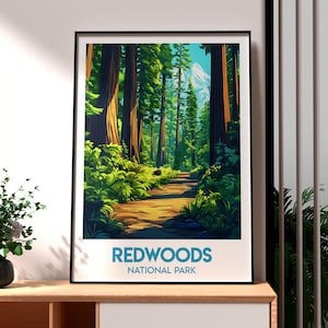 Redwood National Park Print - California Wall Art - Redwood National Park Poster - USA National Park Wall Art - USA Hiking Poster - Cali