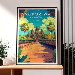Angkor Wat Print - Cambodia Wall Art - Cambodia Poster - Siem Reap Wall Art - SE Asia Travel Poster - Angkor Wat Temple Print - Cambodia Art