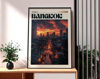 Bangkok Cityscape Print: Thailand Travel Poster