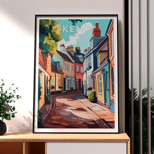 Impresión de Kent - Arte mural de Kent - Póster de Kent, Inglaterra - Arte mural de viajes - Póster de ciudades del Reino Unido - Arte de Kent - Arte de viajes de Kent - Condado de Kent, Inglaterra