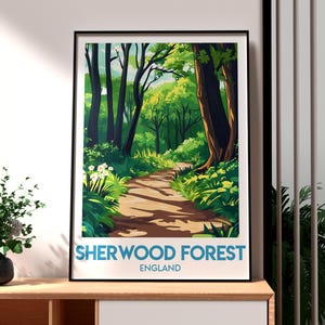 Sherwood Forest Poster - Nottingham Wandkunst - Sherwood Forest Wandkunst - Robin Hood Poster - Sherwood Forest Center Parcs - Nottingham