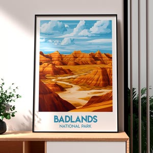 Badlands National Park Poster - South Dakota Poster - Badlands Wall Art - Badlands Loop Road - USA National Park Wall Art - USA Hiking Print