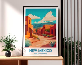 Santa Fe New Mexico Print: Travel Poster, USA Wall Art