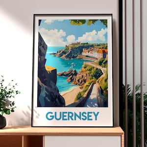 Guernsey Poster - Guernsey Wall Art - The Channel Islands - Cobo Bay Poster - Guernsey Island Print - Guernsey Beach Poster - Guernsey Art