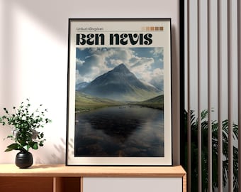 Ben Nevis Mountain Print: Scotland Hiking Wall Art