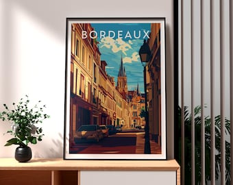 Bordeaux France Travel Poster: City Street Art Print