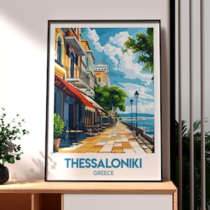 Thessaloniki Print - Greece Wall Art - Thessaloniki Greece Poster - Travel Wall Art - Greek Art - Greece Poster - Thessaloniki Coastal Art