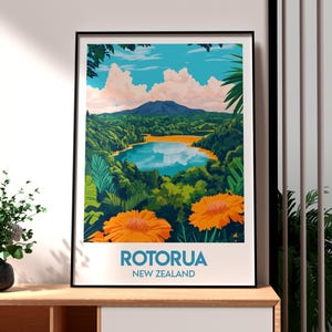Rotorua Travel Print - New Zealand Wall Art - Rotorua  Art - Travel Wall Art - New Zealand Poster - Rotorua New Zealand Art - Rotorua Print