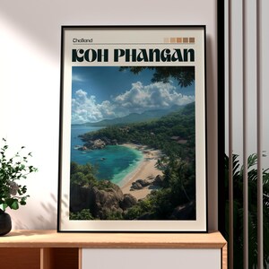 Koh Phangan Print - Thailand Wall Art - Thailand Poster - Ko Phangan Wall Art - Thailand Island Poster - Full Moon Party Poster - Thai Art