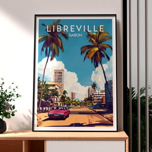 Libreville Poster - Gabon Print - Libreville Travel Wall Art - Africa Travel Art - Gabon Art - African Wildlife Poster - Gabon City Wall Art