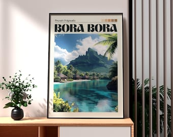 Bora Bora Island Travel Poster Wall Art, Bora Bora French